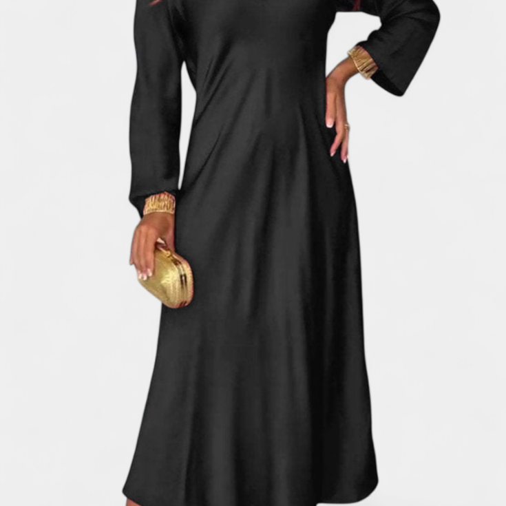 Martina Haljina Fluida s V Izrezom i Dugim Rukavima