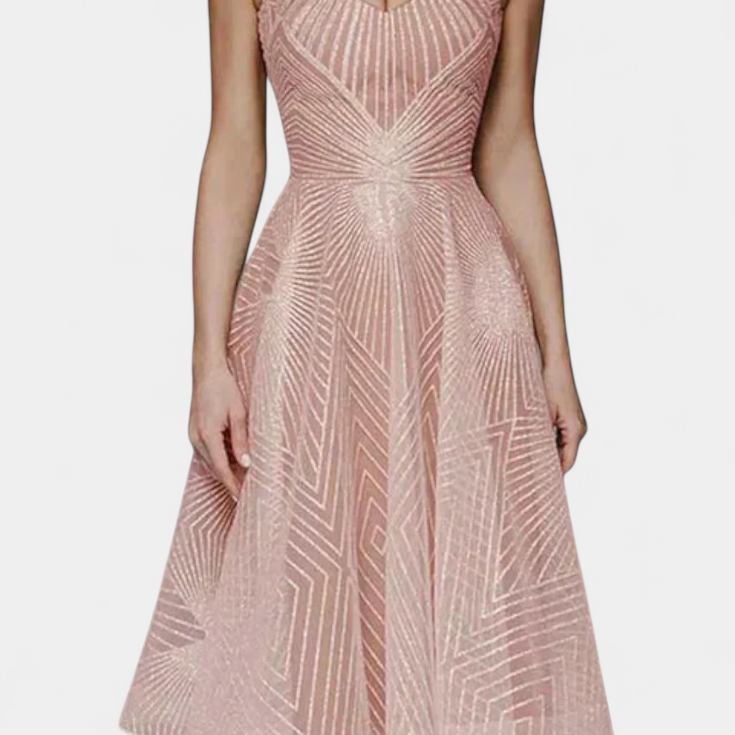 Dragana Duga Haljina s Vezenjem i A Krojem