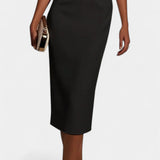 Vesna Midi Haljina s Bisernim Detaljima i Okruglim Izrezom