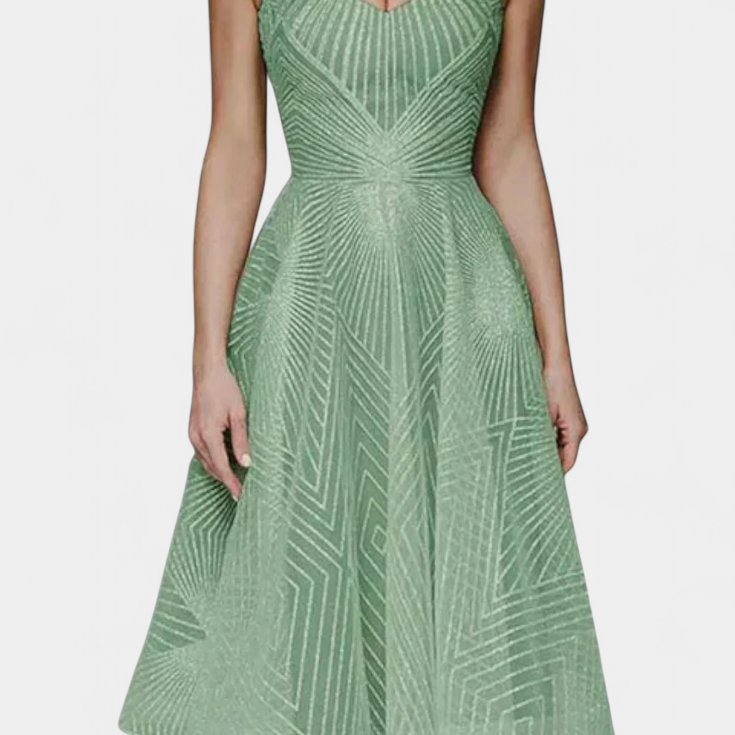 Dragana Duga Haljina s Vezenjem i A Krojem