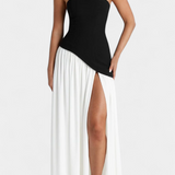 Rajna Maxi Haljina bez Rukava od Chiffona s Bočnim Raskorakom