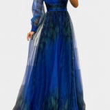 Natalija Maxi Haljina od Chiffona s Otkritim Ramenom i Voluminousom Ruzom