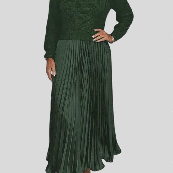 Claudia - Plisirana Haljina s Puloverom