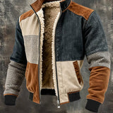 Dario | Topla retro jakna patchwork na patent